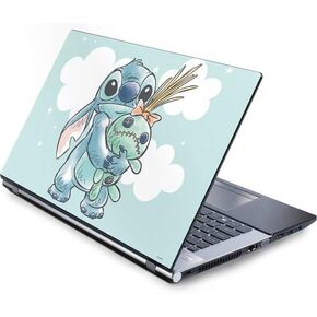Skinit Decal Laptop Skin Compatible with Generic 16in Laptop (13.4in X 9.26in) - Officially Licensed Disney Lilo and Stitch Face Expression Pattern Design