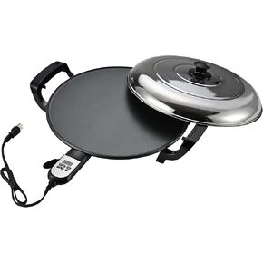 18.5" Electric Griddle for Teff Pancakes, Injera, Anjero, Crepe, Lefse, Mogogo & Mitad - Adjustable Digital Heat Control, Even Heat Distribution, Non-Stick Surface