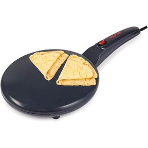 Gourmia 8" Crepe Maker – Nonstick Ceramic Electric Griddle for Crepes, Tortillas & Omelets, Automatic Batter Dipping, Compact & Lightweight, Quick Heat-Up, Includes Batter Plate, Easy Cleanup
