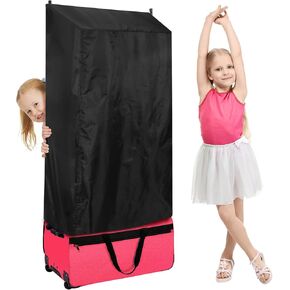 Privacy Curtain Competition Dance Bag Suitcase Black Changing Room Three Sides Portable Accessories Privacy Partition Screens Dance Suitcase Without Rack for Dance Competition Essentials (Black)