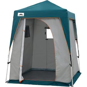 EAGLE PEAK 6x6 Pop Up Privacy Tent with Ground Mat, Portable Changing Room & Outdoor Shower Tent, Portable Canopy for Camping, Hiking, Pool Parties, Photoshoots or Toilet Shelters (Gray/Blue)