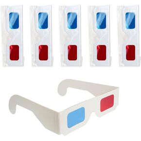 50 زوجًا من النظارات ثلاثية الأبعاد ، نظارات ANAGLYPH ثلاثية الأبعاد للأفلام في المنزل ، العدسة الحمراء والزرقاء باللون الأبيض.
