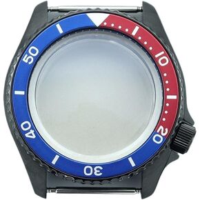 Black 42.5mm Watch Case Sapphire Glass For Seiko NH35 NH36 NH34 4R36 Movement 28.5mmDial blue chapter Ring Modified Skx007 Parts Watch case