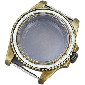 Bronze Retro 40mm Watch Case With Sapphire Crystal For Seiko nh35 nh36 NH34NH38 Movement 28.5mm Dial GMT MASTER sub Watch case