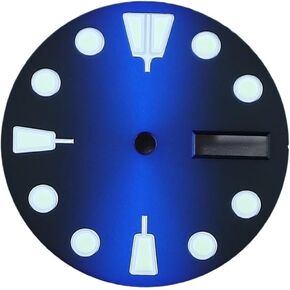 28.5mm Watch dial diameter Green luminous dial with double calendar watch accessories Dials For 6105 Tuna Samurai NH36 movement Watch case