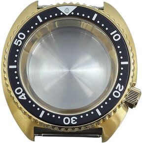 Gold 45mm Men Watche Case chapter Ring Sapphire Mod Parts Big abalone For Tuna Turtle For Seiko NH35 NH36 NH38 Movement 28 5mm Dial Crown at 3.8 clock Watch case