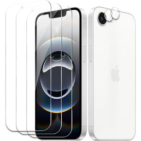 3 Pack Screen Protector for iPhone 16e+2 Pack Camera Lens Protector, Tempered Glass Film, Ultra HD 9H Hardness Case Friendly Anti Scratch Bubble Free Ultra Resistant