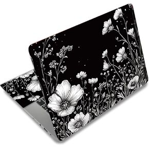 SUPERDANT White Flowers Laptop Skin Decal Laptops Skin Sticker Notebook Protector 12 13 13.3 14 15 15.4 15.6 Inches Vinyl Cover Removable Waterproof Personalized Art Decal