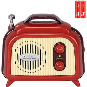 Vintage Mini FM Radio – Portable Retro-Style Radio with Auto Scan – Classic Decorative Desk Accessory – Battery Powered, Perfect for Home & Travel