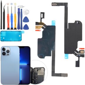 Earpiece Speaker for iPhone 13 Pro Max Ear Speaker Replacement for iPhone 13 Pro Max Speaker Flex Cable Replacement Earphone Speaker Sound Receiver Assembly Parts with Tools
