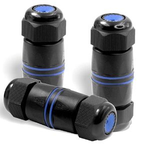 VCELINK Waterproof RJ45 Coupler IP68 Short Profile, Shielded Waterproof Ethernet Connector PoE, Cat6/Cat5/Cat5e Coupler Outdoor 3-Pack, 3.23in