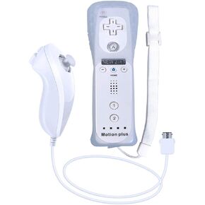 Wii Remote Controller, CooleedTEK Remote Plus Controller and Nunchuk Controller for Wii and Wii U, with Silicon Case