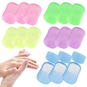 15 Pack Soap Sheets for Traveling, 300 Sheet Portable Soap Paper Disposable Hand Cleaner, Mini Scented Bath Slice Foaming Travel for Camping Outdoor Hiking Kids
