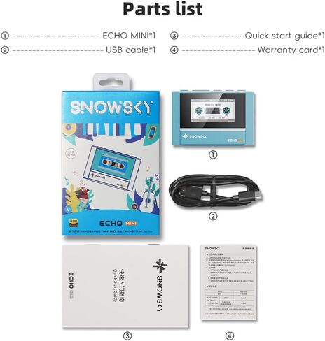 Snowsky/Fiio Echo Mini Hifi Bluetooth MP3 Player ، 15 ساعة تشغيل ، تحكم مستقل في مستوى الصوت مع مخرجات سماعات 3.5 مم/4.4 ملم (Sky Blue) in Kuwait