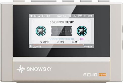 Snowsky/Fiio Echo Mini Hifi Bluetooth MP3 Player ، 15 ساعة تشغيل ، تحكم مستقل في مستوى الصوت مع مخرجات سماعات 3.5 مم/4.4 ملم (Sky Blue) in Kuwait