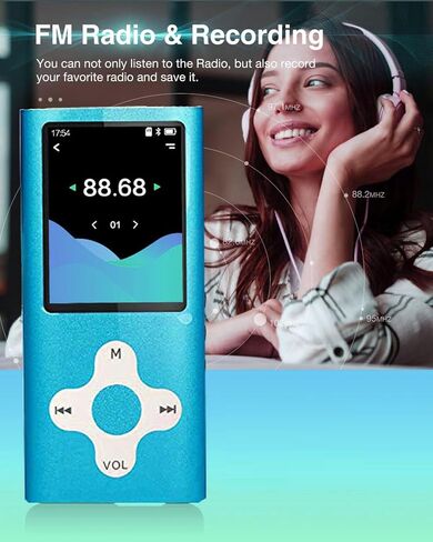 مشغل mp3 ، مشغل موسيقى مع مشغل موسيقى رقمي محمول بسعة 16 جيجابايت/سجل/صوت/صوتي/قارئ/كتاب إلكتروني/عارض صور/1.8 شاشة LCD in Kuwait