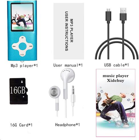 مشغل mp3 ، مشغل موسيقى مع مشغل موسيقى رقمي محمول بسعة 16 جيجابايت/سجل/صوت/صوتي/قارئ/كتاب إلكتروني/عارض صور/1.8 شاشة LCD in Kuwait