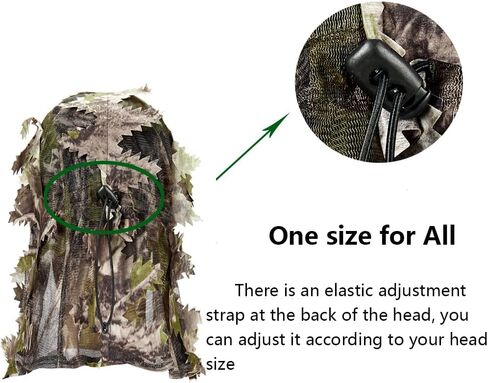 قناع التمويه الصيد غطاء الوجه الكامل ، Ghillie Camouflage 3D heady headwear قابلة للتعديل in Kuwait