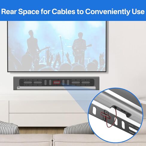 notiela Heavy-Duty Soundbar Wall Mount for Sonos Playbar Wall Mount Bracket for Space Saving - Durable Metal Mounting Bracket for Sonos Playbar Mount Under or Above TV Easy to Install in Saudi Arabia