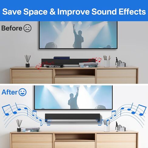 notiela Heavy-Duty Soundbar Wall Mount for Sonos Playbar Wall Mount Bracket for Space Saving - Durable Metal Mounting Bracket for Sonos Playbar Mount Under or Above TV Easy to Install in Saudi Arabia