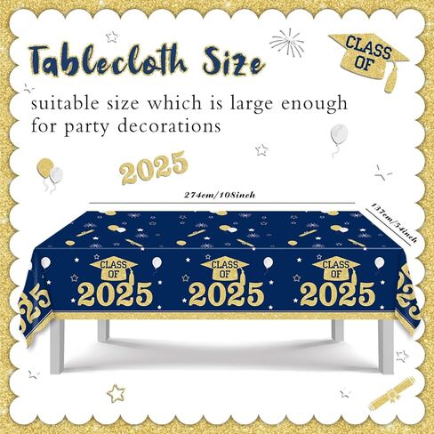 Black and Silver Graduation Tablecloths Graduation Decorations Class of 2024 3 Pcs Plastic Disposable Graduation Table Cover for 3.35 Congrats Grad Party Supplies, 43x 70 Inch in Kuwait