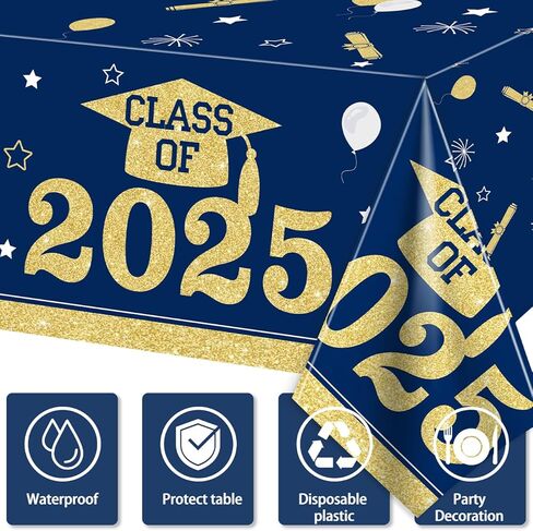 Black and Silver Graduation Tablecloths Graduation Decorations Class of 2024 3 Pcs Plastic Disposable Graduation Table Cover for 3.35 Congrats Grad Party Supplies, 43x 70 Inch in Kuwait