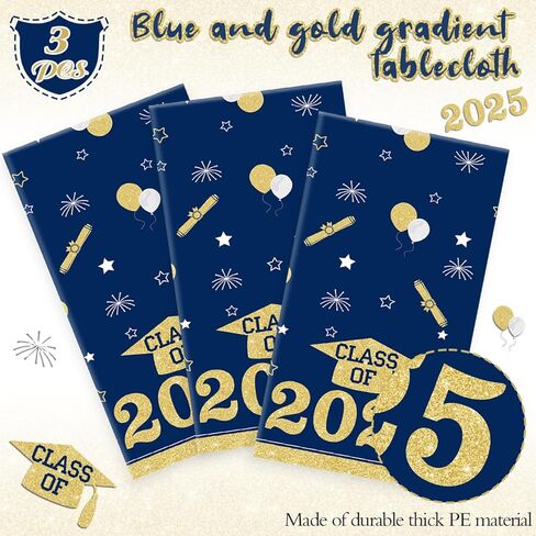 Black and Silver Graduation Tablecloths Graduation Decorations Class of 2024 3 Pcs Plastic Disposable Graduation Table Cover for 3.35 Congrats Grad Party Supplies, 43x 70 Inch in Kuwait