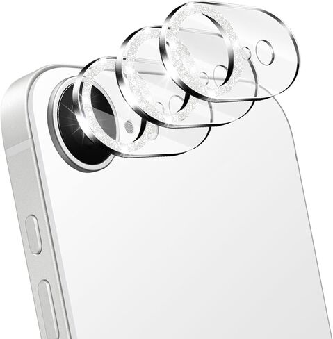 3 Pack for iphone 16e Camera Lens Protector,Bling Tempered Glass 9 Hardness,Anti-Scratch High Definition Camera Screen Protector for iphone 16e (Silver) in Saudi Arabia