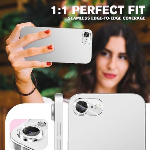 3 Pack for iphone 16e Camera Lens Protector,Bling Tempered Glass 9 Hardness,Anti-Scratch High Definition Camera Screen Protector for iphone 16e (Silver) in Saudi Arabia