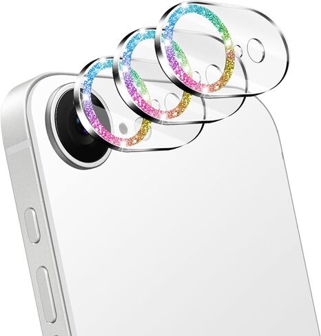 3 Pack for iphone 16e Camera Lens Protector,Bling Tempered Glass 9 Hardness,Anti-Scratch High Definition Camera Screen Protector for iphone 16e (Silver) in Saudi Arabia