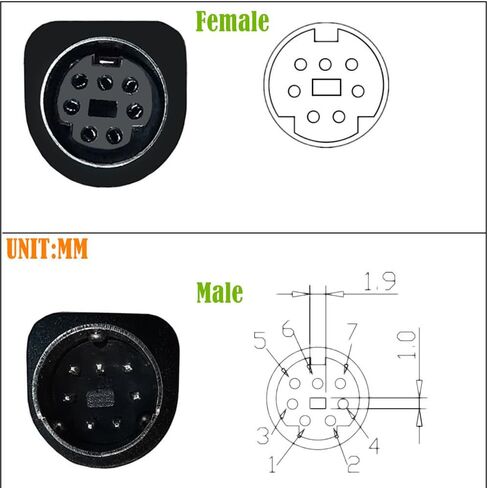 S-Video Cable Mini Din 7-Pin S Video Cable Angle Male to Male Connector,Mini 7-Pin DIN S-Video Angle Male to Male Cable for TV Receiver, TV, Monitor, Projector,Etc (1.64FT) in Kuwait