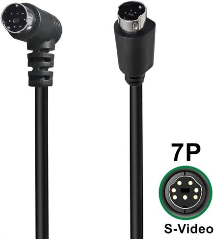 S-Video Cable Mini Din 7-Pin S Video Cable Angle Male to Male Connector,Mini 7-Pin DIN S-Video Angle Male to Male Cable for TV Receiver, TV, Monitor, Projector,Etc (1.64FT) in Kuwait