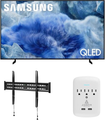 Samsung QN75Q8FAAFXZA 75 Inch Class QLED Q8F 4K Vision AI Smart TV with a Walts FIXED-MOUNT-43-90 TV Mount for 43"-98" TVs and Amber Protection 3-Outlet-Surge Surge Protector (2025) in Saudi Arabia