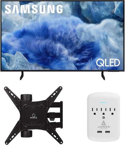 Samsung QN75Q8FAAFXZA 75 Inch Class QLED Q8F 4K Vision AI Smart TV with a Walts FIXED-MOUNT-43-90 TV Mount for 43"-98" TVs and Amber Protection 3-Outlet-Surge Surge Protector (2025) in Saudi Arabia