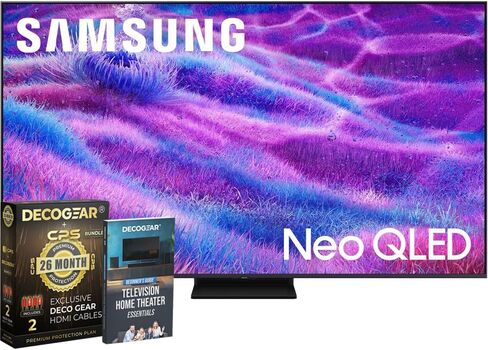 Samsung 65 "NEO QLED 4K QN80F SMART TV (2025) Vision AI ، HDR10+ BUNDLE مع CPS حصريًا لمدة عام واحد ودليل على مسرح المنازل الكاملة للمسرح المنزلي الكامل in Kuwait