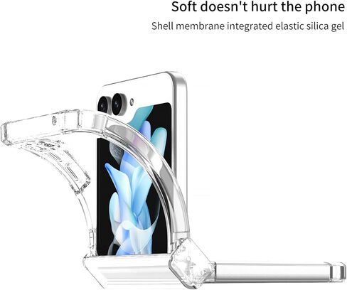 حافظة مغناطيسية شفافة HOYZNBI لهاتف سامسونج جالاكسي Z Flip 5 [متوافقة مع ملحقات MagSafe] حافظة مغناطيسية رفيعة مقاومة للصدمات حافظة هاتف شفافة مضادة للأصفر للرجال والنساء in Kuwait