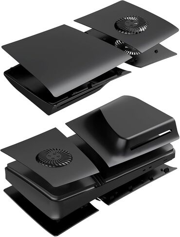 Faceplate 5 Piece Compatible with P5 Pro Disc and Digital Edition, KAIPLAYHORIZON Cover Plates with Cooling Vent and Dust Filter Replacement Matte Black Side Shell Console Accessories ABS Panels in Saudi Arabia