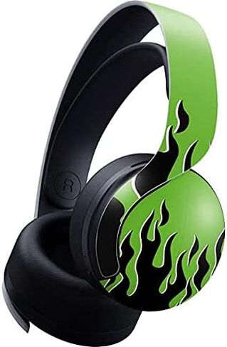 ألعاب Skinit Scenit Maming متوفرة مع سماعة الرأس اللاسلكية Pulse 3D لتصميم PS5 - Green Flames in Kuwait