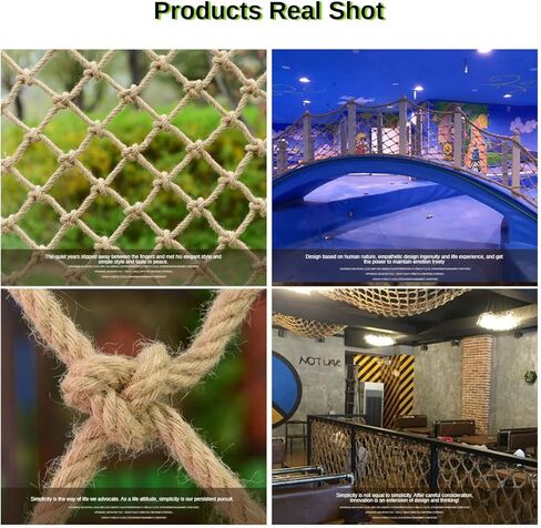 Safety Net Hemp Rope Net for Kid,Pets Climbing Net Cargo Rope Ladder Truck Trailer Heavy Duty Netting Balcony Stair Playground Protection Net Plant Support Jute Netting(4Mx6M(13.1FTx19.7FT)) in Kuwait