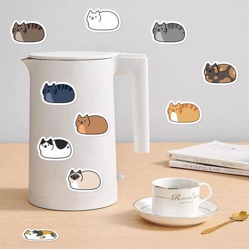 500PCS Cat Meme Stickers Roll 10 Styles Funny Cat Stickers Cute Animal Decals Vinyl Waterproof Sticker Cute Sticker Pack (500 Per Roll) in Saudi Arabia