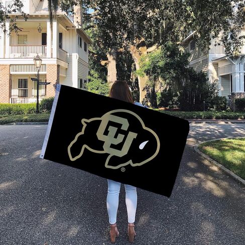 لافتات علم جامعة كولورادو بصبار الصحراء الجاموس CU Buffs أعلام 100% بوليستر للاستخدام الداخلي والخارجي 3×5 (النمط 1) in Saudi Arabia