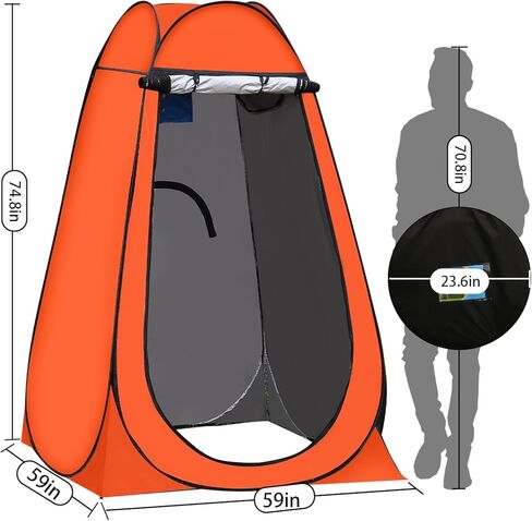 Portable Pop Up Privacy Tent, Outdoor Camping Bathroom Toilet Shower Tent Spacious Dressing Changing Room for Hiking Beach Picnic Fishing, Instant Rain Shelter with Carrying Bag- in Kuwait