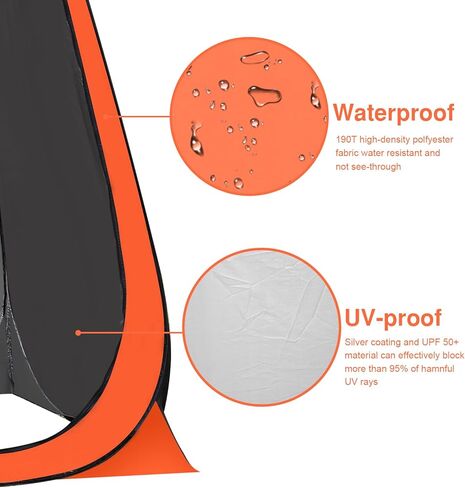 Portable Pop Up Privacy Tent, Outdoor Camping Bathroom Toilet Shower Tent Spacious Dressing Changing Room for Hiking Beach Picnic Fishing, Instant Rain Shelter with Carrying Bag- in Kuwait