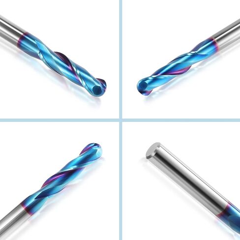 HQMaster Extra Long Spiral Router Bit 1/4 inch Shank Solid Carbide CNC Router Bit with Nano Blue Coating End Mill for Wood Cut, Carving (1/4" x 1/4" x 1-1/8" x 3" Downcut) in Saudi Arabia