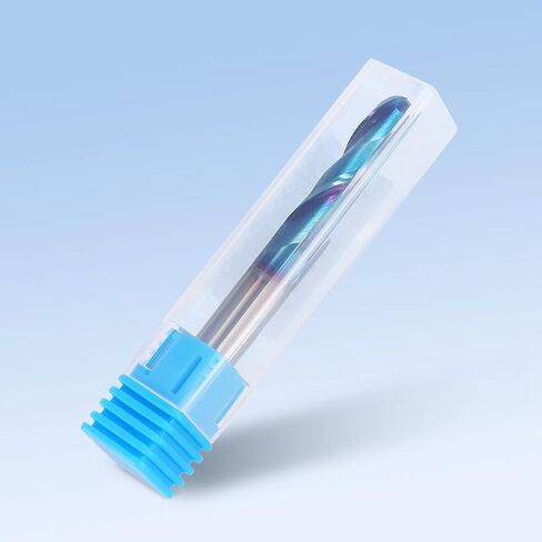 HQMaster Extra Long Spiral Router Bit 1/4 inch Shank Solid Carbide CNC Router Bit with Nano Blue Coating End Mill for Wood Cut, Carving (1/4" x 1/4" x 1-1/8" x 3" Downcut) in Saudi Arabia