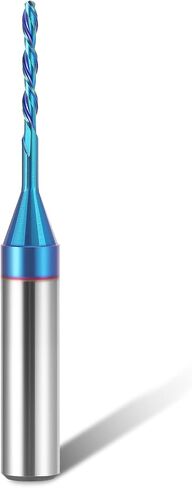HQMaster Extra Long Spiral Router Bit 1/4 inch Shank Solid Carbide CNC Router Bit with Nano Blue Coating End Mill for Wood Cut, Carving (1/4" x 1/4" x 1-1/8" x 3" Downcut) in Kuwait