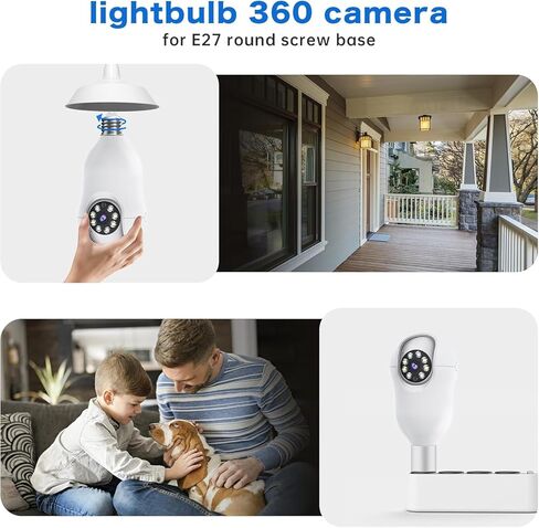 noahcam كاميرات الأمن لمبة الضوء اللاسلكية في الهواء الطلق 5G، 2K كاميرات المصباح لأمن المنزل في الأماكن المغلقة، كاميرا عين النسر 360 لE27 ضوء Skoct 24/7 كشف الحركة اللون ليلة Vsion 2 حزمة in Kuwait