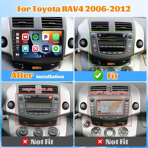 لراديو Toyota RAV4 2006-2012، Roinvou 2+32G Android 11 CarPlay Car Stereo مع Android Auto 9 بوصة شاشة لمس بلوتوث مستقبل صوت السيارة يدعم وصلة المرآة GPS WiFi SWC كاميرا احتياطية RDS DSP in Kuwait