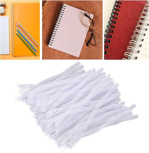 9.5mm Plastic Spiral Binding Coils 48 Teeth 75 Sheet Capacity, for A4 Paper 360 Degree Page Rotation Function (White) in Saudi Arabia