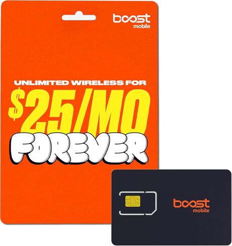 Boost Mobile SIM Kit | $25/mo. Forever Unlimited Plan with Auto-Pay | Unlimited Talk, Text & Data | First Month Included with Purchase of 3-in-1 SIM | New Customers Only in Saudi Arabia